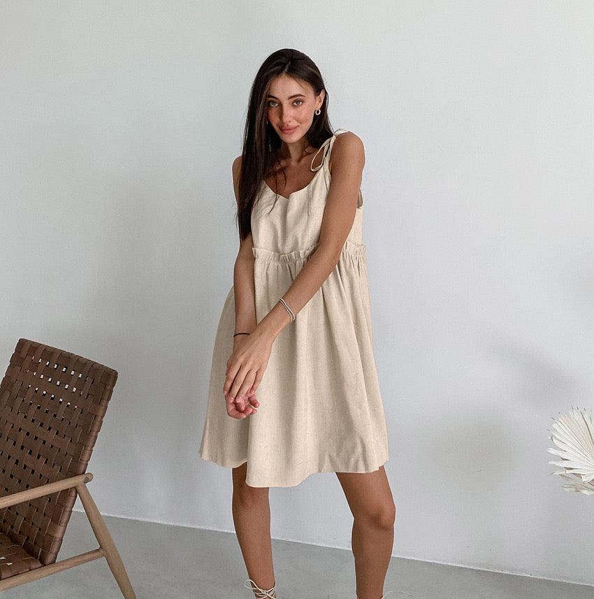 HauteParis™|Linoa – Robe en lin naturel