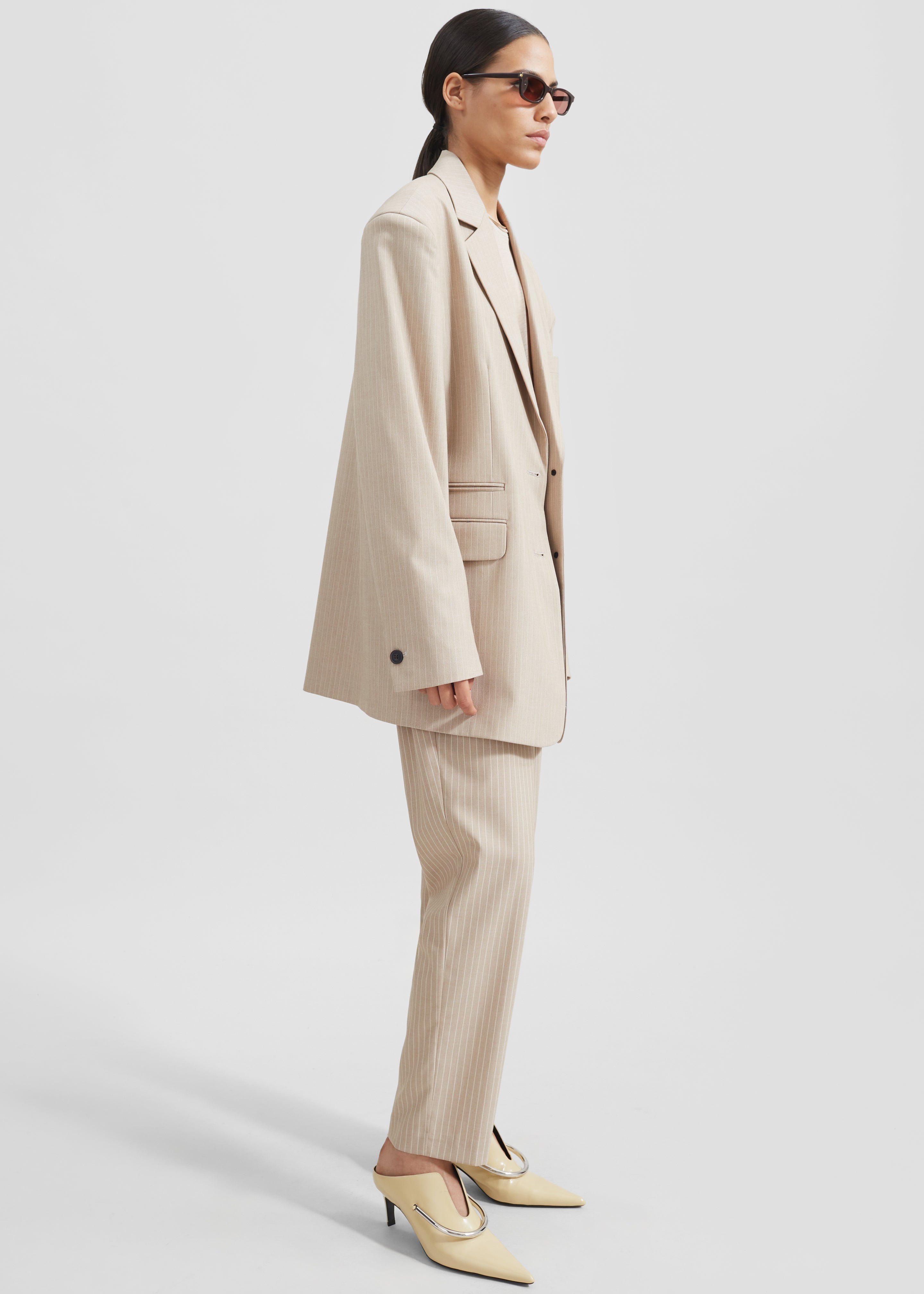 HauteParis™|Stasia Blazer -Beige à rayures