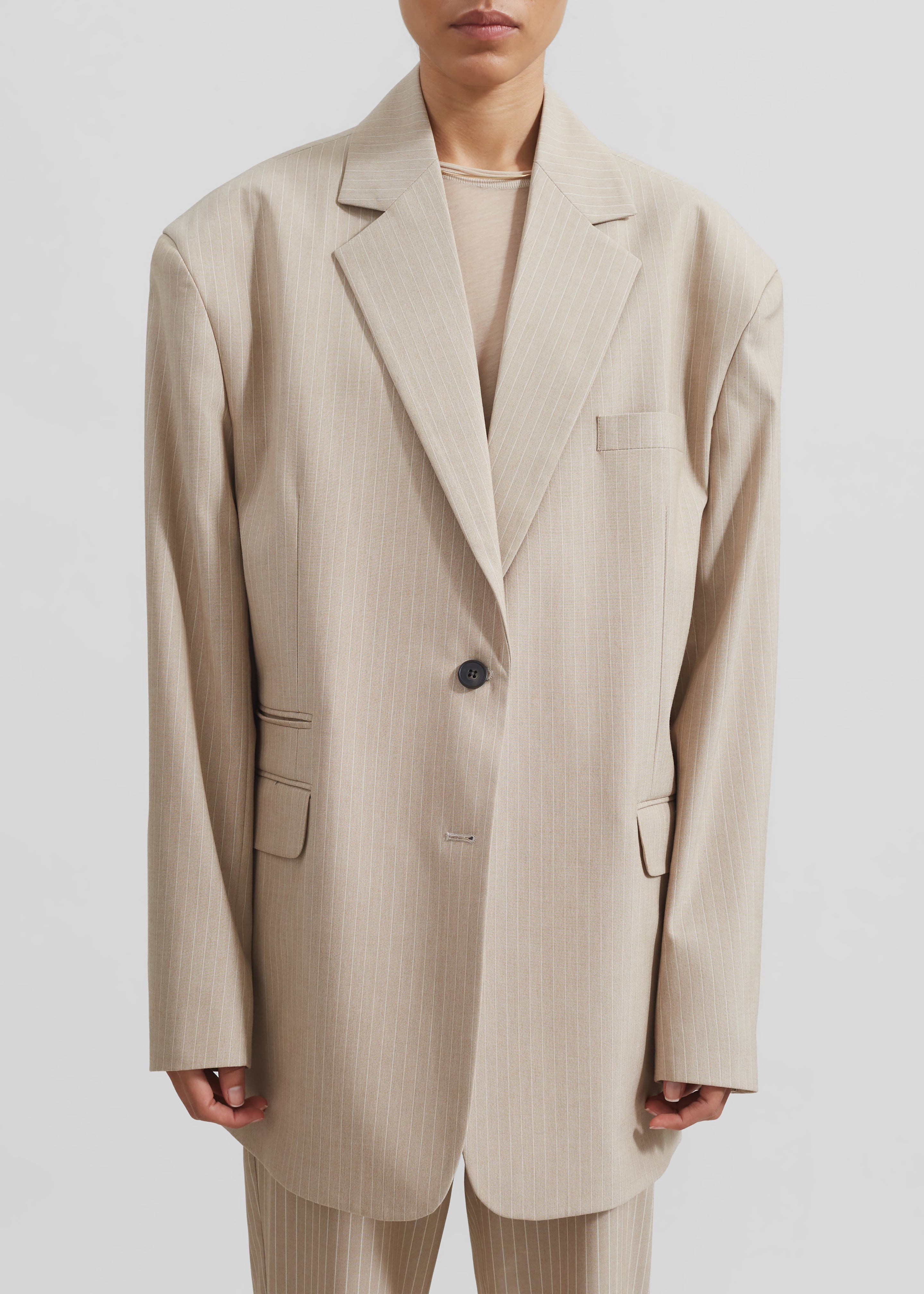 HauteParis™|Stasia Blazer -Beige à rayures