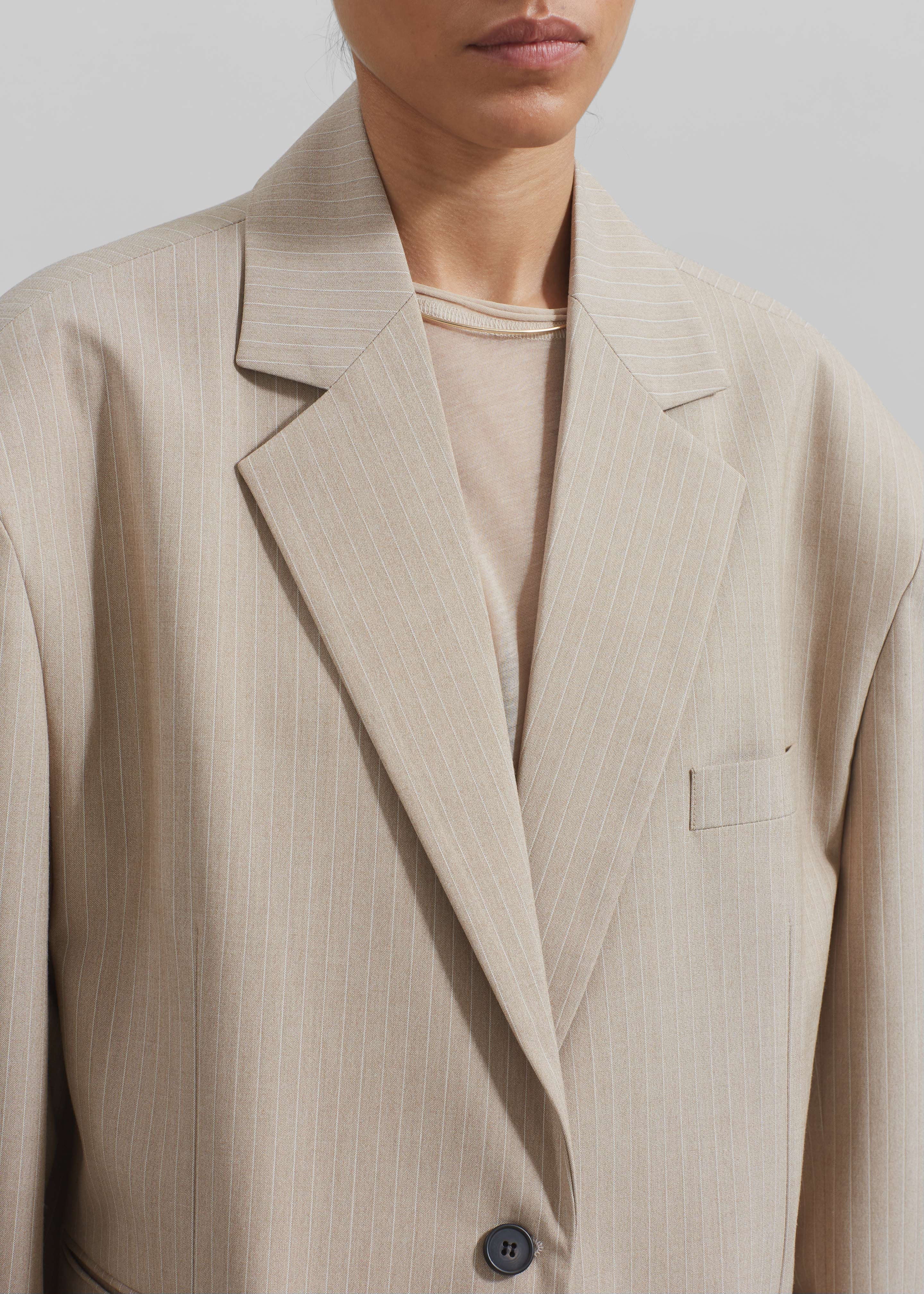 HauteParis™|Stasia Blazer -Beige à rayures